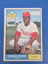 1961 Topps Rookie #502 Clarence Coleman Philadelphia Phillies BASEBALL Card I1. rookie card picture