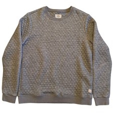 Marine Layer Quilted Crewneck Sweatshirt Gray Diamond Stitch Pullover Men  s M