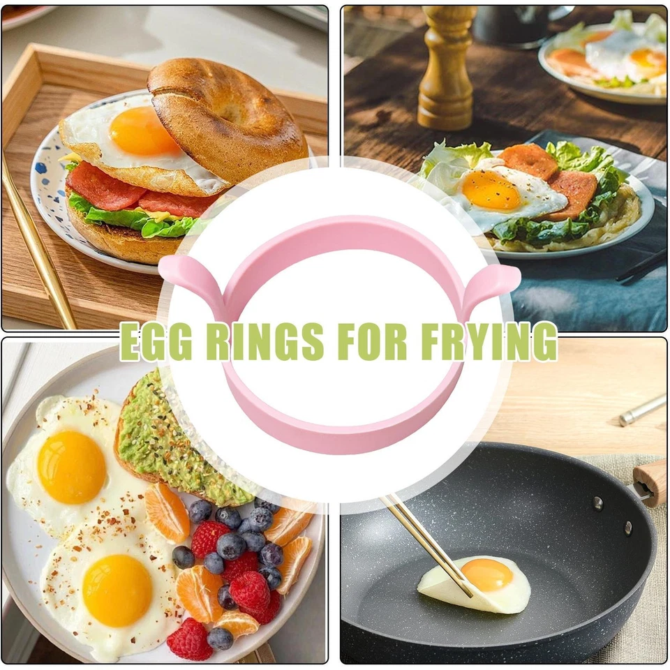 1-5X Anillo de Huevo de Silicona Anillos de Huevo Antiadherentes Huevo de Cocina Huevo Frito Perfecto Foto 4 de 4