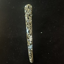 Vintage Ornate Alligator Hair Clip Rhinestones