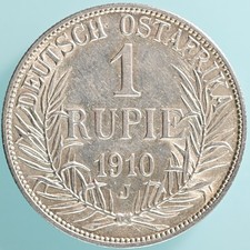 Deutsch Ostafrika - 1 Rupie 1910 J - Imperator Guilelmus II - Silber -3