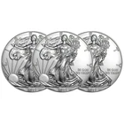 Lot of 3 - 2019 $1 American Silver Eagle 1 oz Brilliant Uncirculated