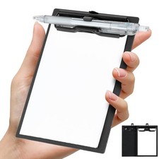 FRETONBA Mini Clipboard 4x6 Inch with Pen Holder, 2 Pack Small Clipboards wit...