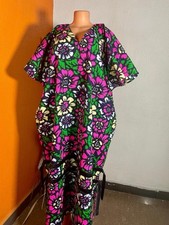 Women's Multi-Color Kaftan Dress Traditional Floral Geometric Patterns One Size