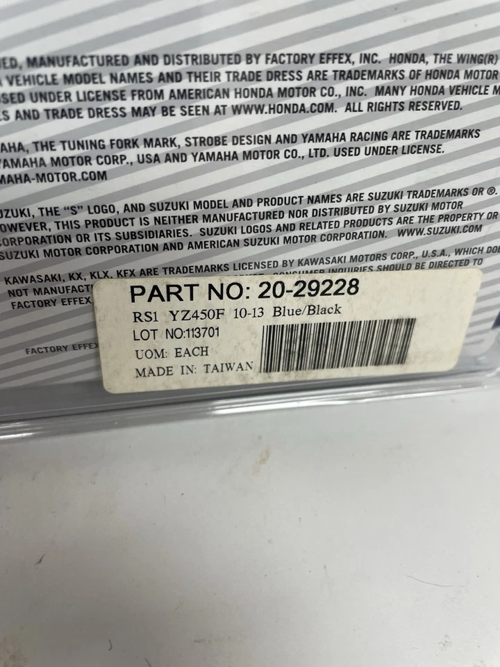 Cubierta de asiento acanalada Yamaha YZ450F 2010-2013 Factory Effex RS1 Foto 2 de 2