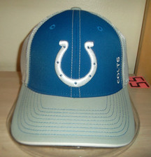 INDIANAPOLIS COLTS BASEBALL CAP/HAT-REEBOK SIDELINE-FLEX L/XL BLUE-GRAY-WHT-MESH