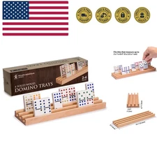 Beechwood Domino Racks/Trays 10-Inch - Set of 4 - Domino Holders for Mexican ...