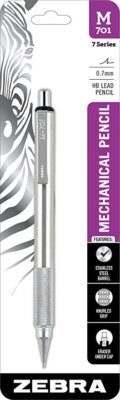 Zebra Pen M-701 stainless steel mechanical pencil, 0.7mm, 1-pack