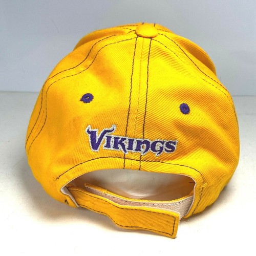 NFL Team Apparel MINNESOTA VIKINGS Football Cap Yellow Adjustable Hat - One Size - Picture 4 of 6
