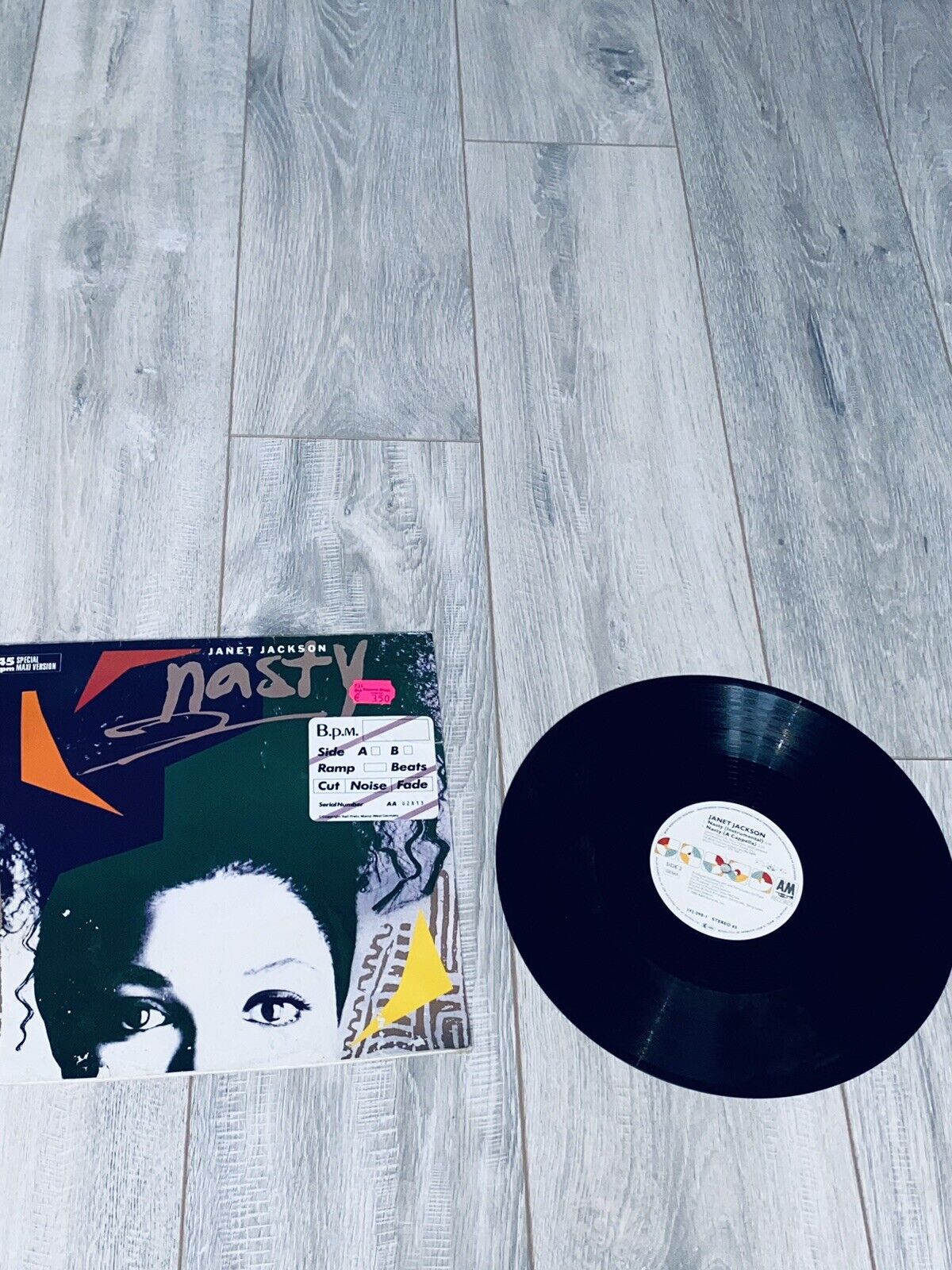Janet Jackson Nasty 1986 12” Vinyl Record Single A&M Record Music 33 Cover