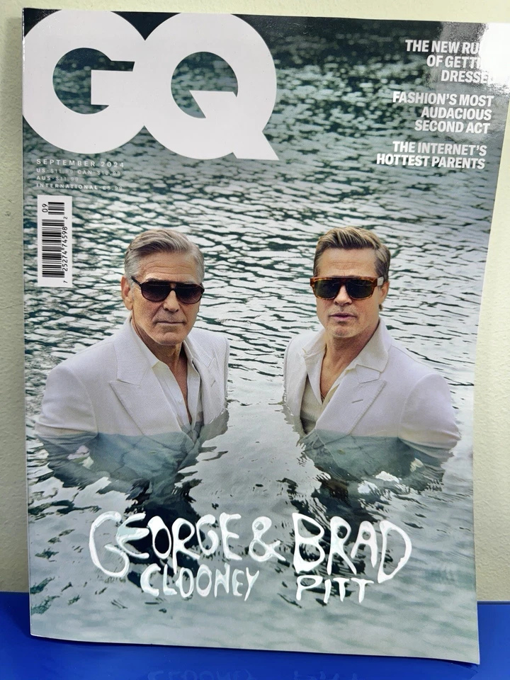 UK GQ Magazine: George Clooney & Brad Pitt, Louis Partridge, Fashion, Sept 2024