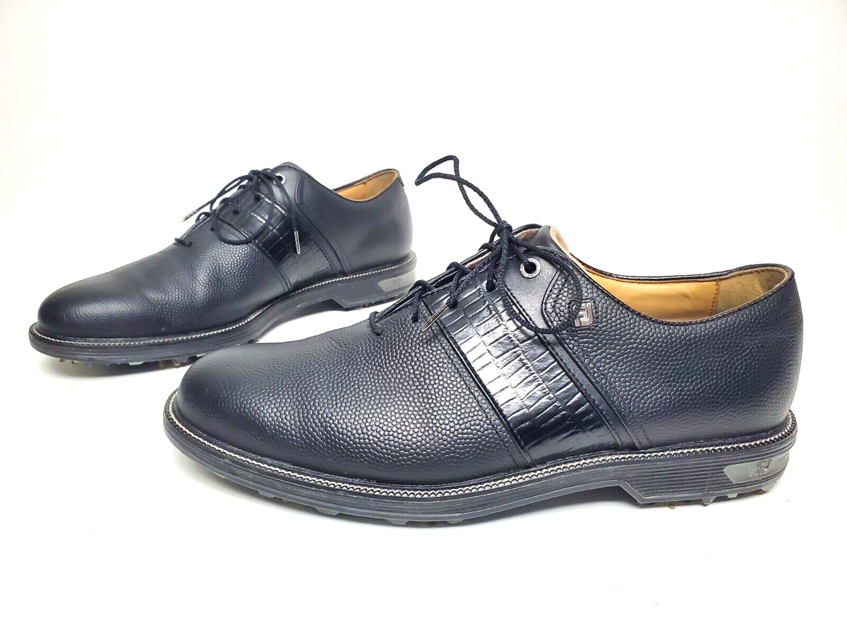 Men\'s Footjoy Size 11M Dark Gray Leather Spikeless Oxford Wingtip Golf Shoes FootJoy Premiere Series Packard 53910 Men main image 2