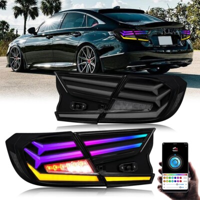 RGB LED Tail Lights For Honda Accord 2018-2022 Rear Lamps Start-Up Animation