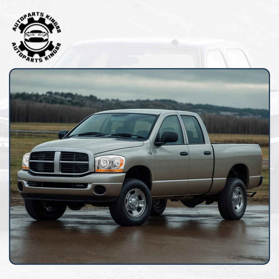 Headlights For 2006-2008 Dodge Ram 1500 2500 3500 Amber Cab Model Chrome Housing - Изображение 2 из 4