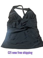 NWT Beachsissi- Tankini Black Swim Top Women's Sz M free shipping