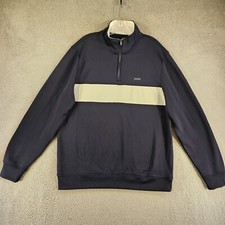 Izod Sweatshirt Mens Large Long Sleeve Golf PerformX 1/4 Zip Blue