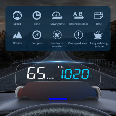 Auto KFZ HUD Head-Up Display Tachometer Anzeige Überdrehzahl Alarm Umgebungs 