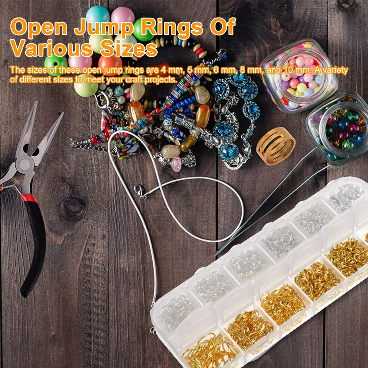  1200pcs Open Jump Rings and Lobster Clasps with Jump Ring  Pliers, Perfect Jewelry Findings Kit for Jewelry Making Supplies and  Necklace Repair