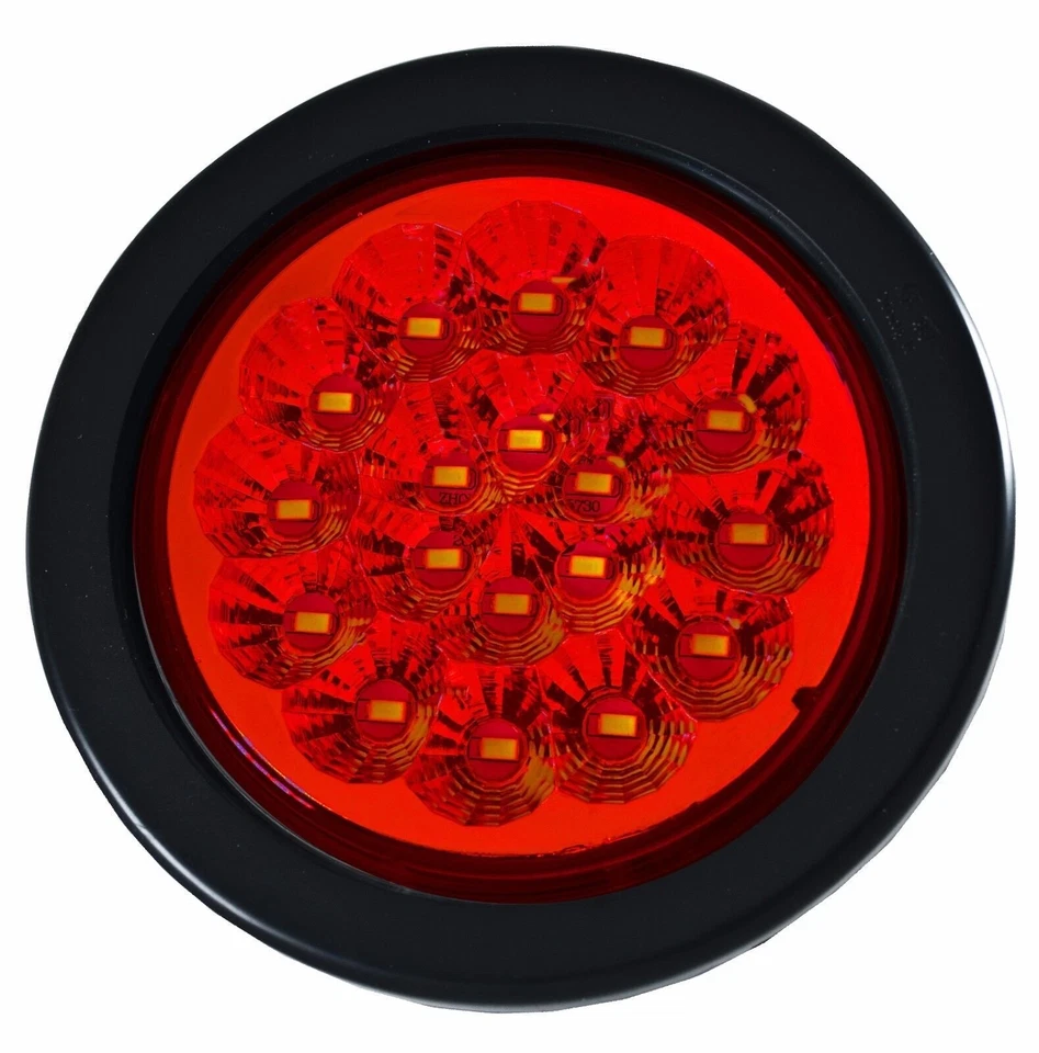 Luces de reversa de 4" 18 LED de parada redonda para camión (4) rojas y (2) blancas Foto 2 de 4