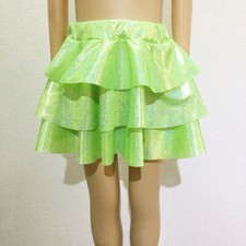 Tiered Kids Girl Tutu Skirt Shiny Layered Costume Women Glitter Disco Retro