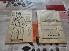 ancien patron 1969 MANTEAU 3/4 + ENSEMBLE MICHEL +ROBE DE MARIEE MARIE FRANCOISE