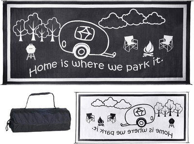 Stylish Camping RH8181 Black/White 8-Feet x 18-Feet RV 8'x18', 