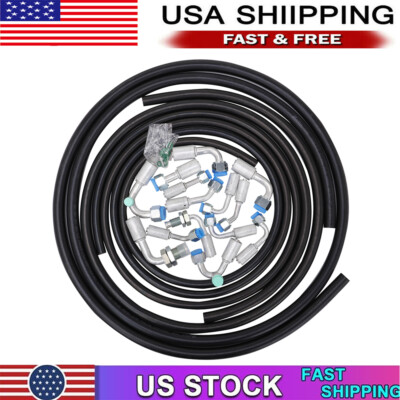 A/C Air Conditioning Ext Length Hoses & Fittings & O-rings Kit Universal US