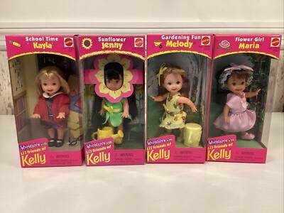1998 ADVENTURES W/ LI L FRIENDS OF KELLY 4 DOLLS -16058 -ORIGINAL BOXES UNOPENED