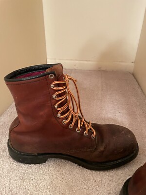 Mens Red Wing ANSI Z41 PT83 MI/75 C/75 EH Brown Leather Steel Toe