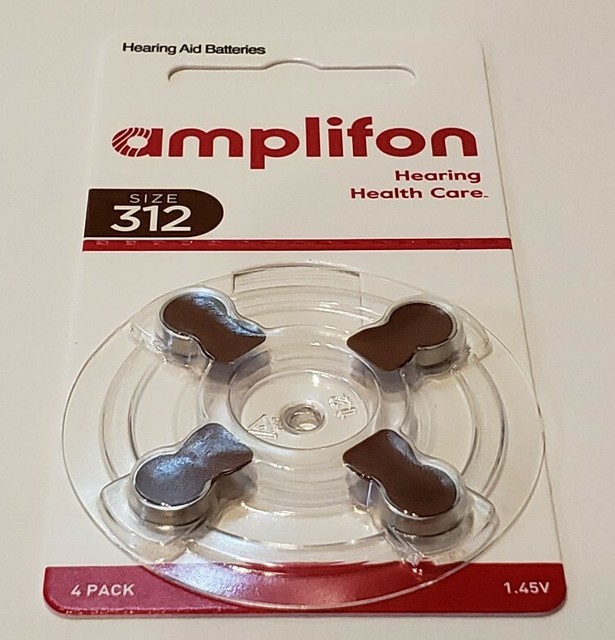 Amplifon Hearing Aid Batteries Size 312 AH3124 4Pack for mini BTE