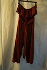 C'isa small red rust striped one piece sleeveless jumper romper — photo 6
