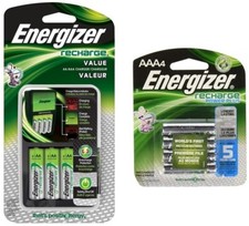 Energizer Recharge Value Charger with 4 AA and 4 AAA rechargeable batteries
