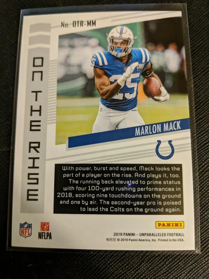 2019 Panini Unparalleled On the Rise #OTR-MM Marlon Mack - Image 2 of 2