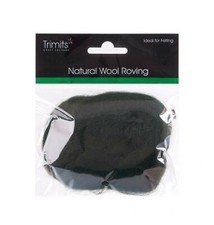 TRIMITS Natural 100 Wool Roving For Needle Felting 10g - DARK GREEN