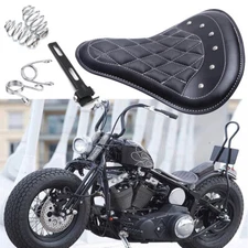 Motorcycle Leather Solo Seat Spring For Harley Sportster Fatboy Bobber Chopper