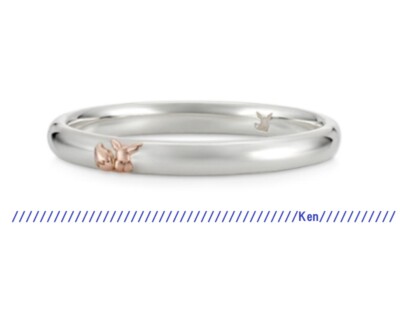 U-treasure Pokemon Eevee Ring Silver K18 pink gold Japan Free Ship New Pair  M