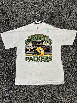 【希少】vintage NFL Green Bay Packers シャツ Vintage Green Bay Packers Super Bowl 31 Champions Shirt Sz L