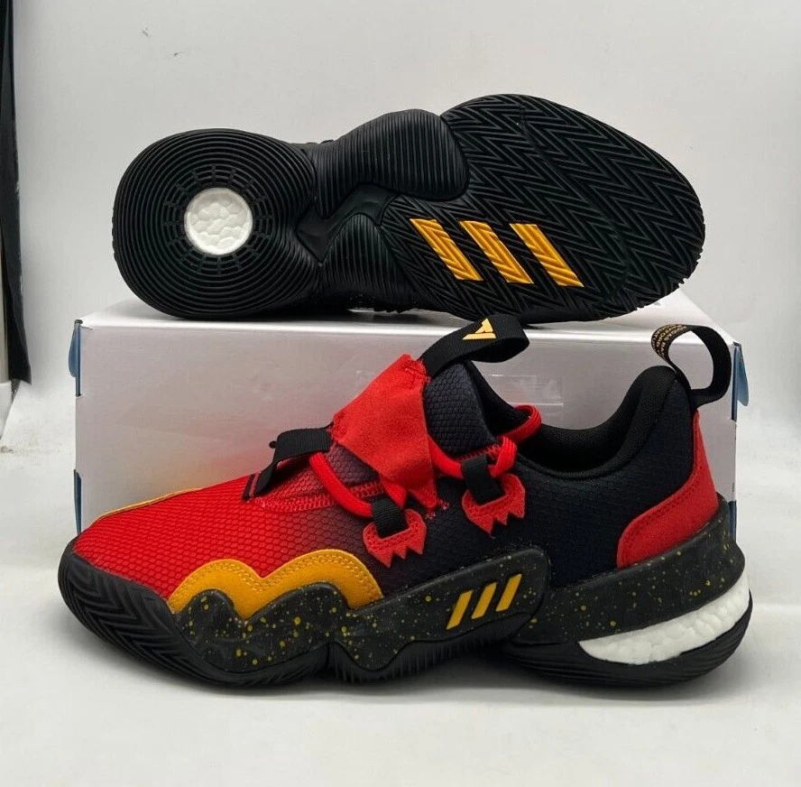 Adidas Trae Young 1 Red Gold Core Black Basketball Shoes GY3772 Mens Size