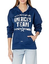 Zubaz NFL Women's Dallas Cowboys Solid Team Color Hoodie with Zebra Details