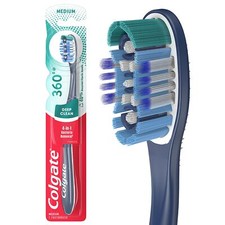 Colgate 360  Toothbrush with Tongue and Cheek Cleaner, Medium