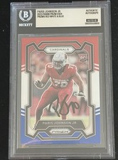 Paris Johnson Jr Signed 2023 Panini Prizm RC #304 Red White & Blue BAS Auto 10