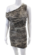 Halston Heritage Womens Sleeveless Scoop Neck Abstract Dress Gray Size XS