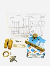Baldwin Mortise Lock Double Cylinder Dead Lock, 8555, Brass, Vintage NOS, No Key