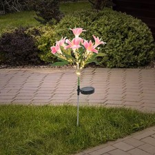 Pink 7 Heads Solar Garden Lily Light, Outdoor Solar Light, Outdoor Lights
