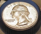 1964  Brilliant Uncirculated Quarter 90% All Original  Coin #615 - 7