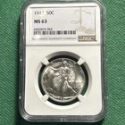 1947  WALKING LIBERTY US Half Dollar,   MS63 by NGC  FREE Shipping