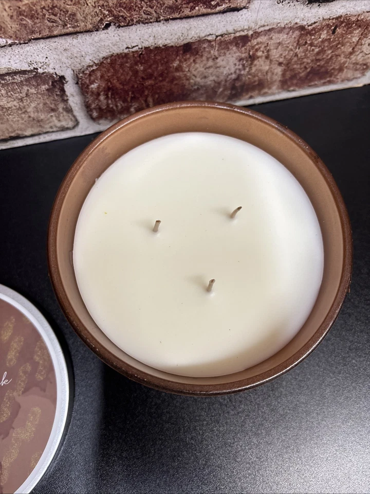 Vela Pier 1 Imports COBRE CÁLIDO ROBLE 3 mechas 13,9 oz. Nuevo vidrio de cobre esmerilado Foto 2 de 4