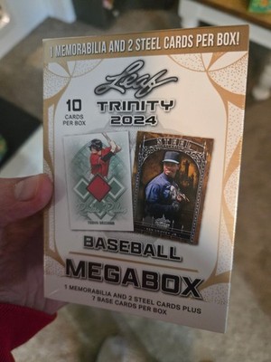 2024 Leaf Trinity Baseball MEGA Box 1 Memorabilia 2 Steel Cards Factory Sealed