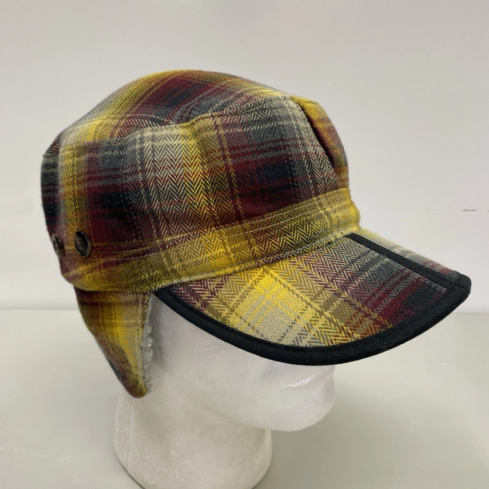 Outdoor Research Plaid Yukon Cap Fleece Lined Ear Flap Trapper Hat Unisex Size L