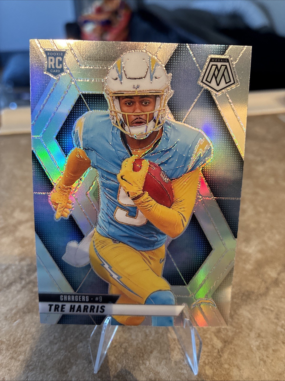 2025 Panini Mosaic Tre Harris #326 RC Rookie True Silver Prizm - Chargers